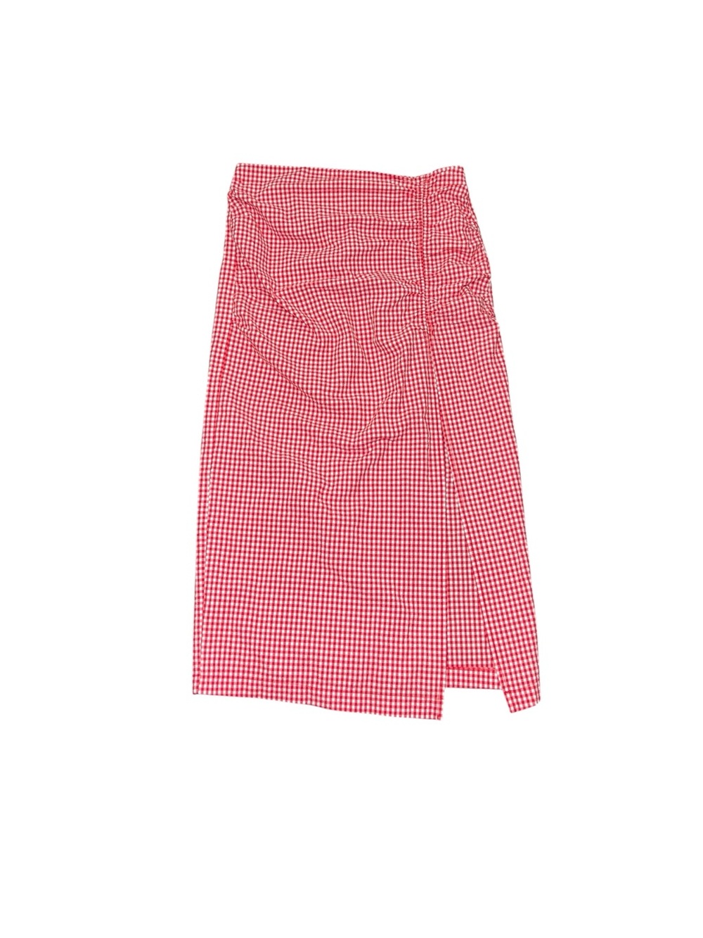 Zara Red And White Gingham Chiffon Maxi Skirt Women’s Size Large Prairie Retro